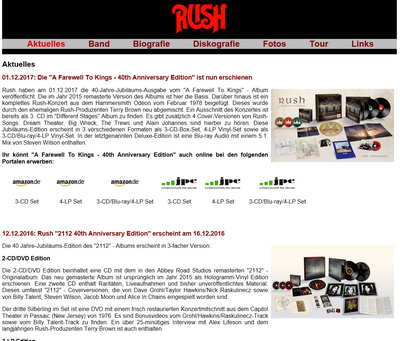 Rush Band Webseite